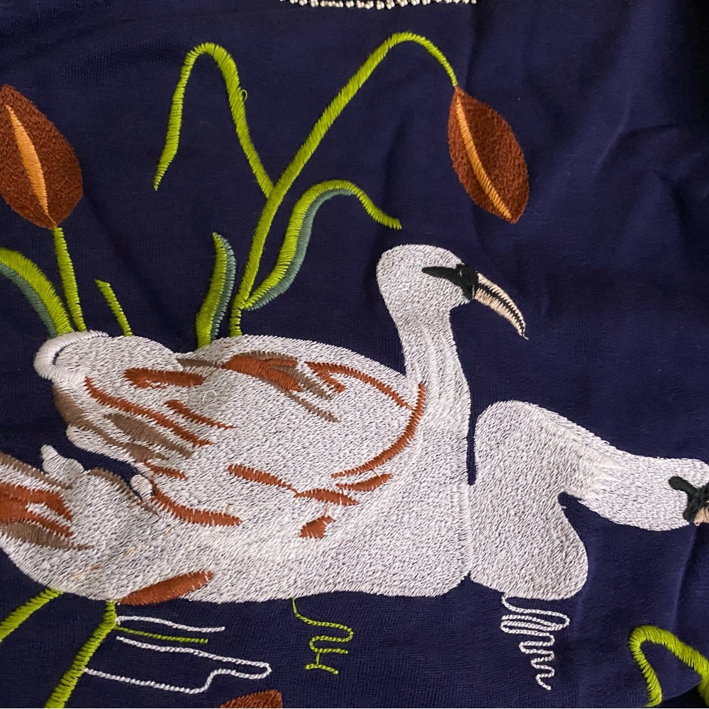 Anthropologie Swan Lake Embroidered SweatshiRT - Picture 7 of 9
